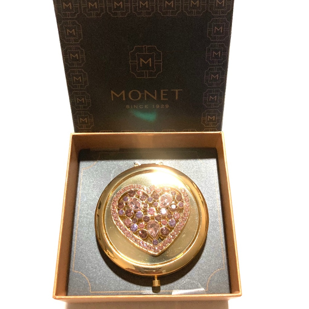 NIB Monet Rhinestone Compact Mirror - Picture 4 of 5